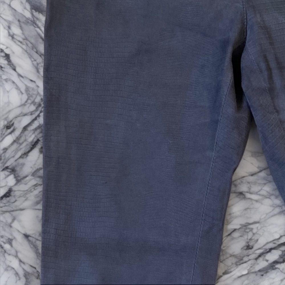 DROME Blue Grey Leather Pants | Size L - Picture 2 of 9